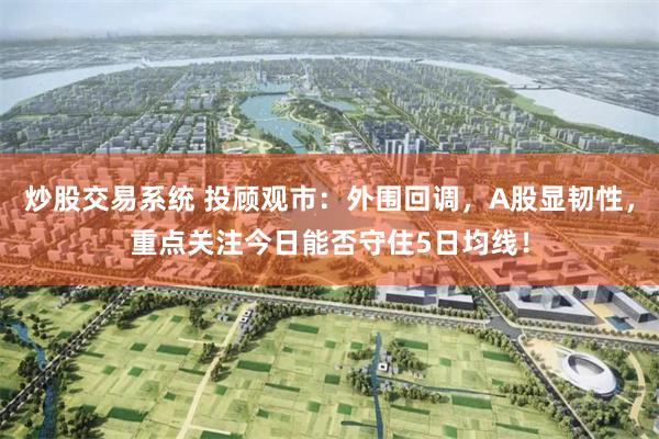 炒股交易系统 投顾观市：外围回调，A股显韧性，重点关注今日能否守住5日均线！