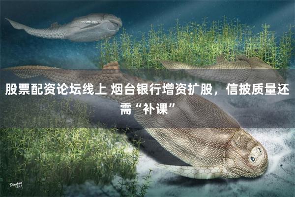 股票配资论坛线上 烟台银行增资扩股，信披质量还需“补课”