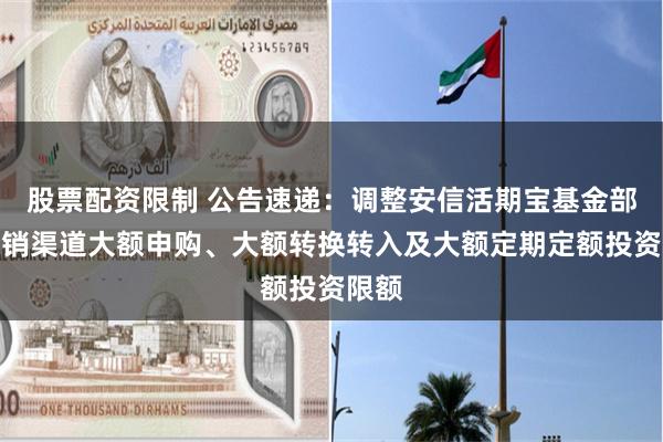 股票配资限制 公告速递：调整安信活期宝基金部分代销渠道大额申购、大额转换转入及大额定期定额投资限额