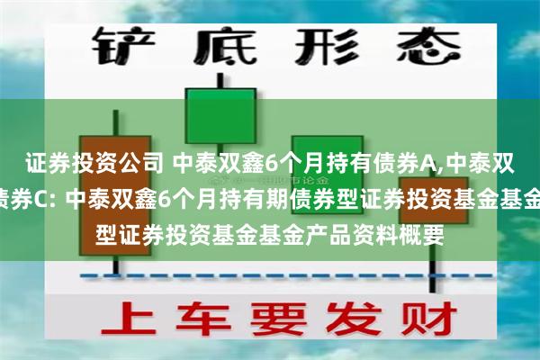 证券投资公司 中泰双鑫6个月持有债券A,中泰双鑫6个月持有债券C: 中泰双鑫6个月持有期债券型证券投资基金基金产品资料概要