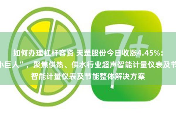 如何办理杠杆容资 天罡股份今日收涨4.45%:国家专精特新“小巨人”,聚焦供热、供水行业超声智能计量仪表及节能整体解决方案