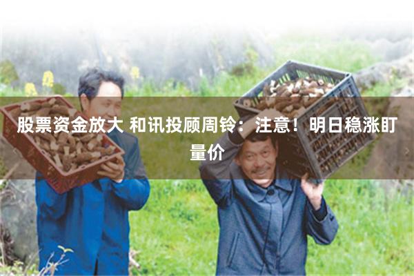 股票资金放大 和讯投顾周铃：注意！明日稳涨盯量价